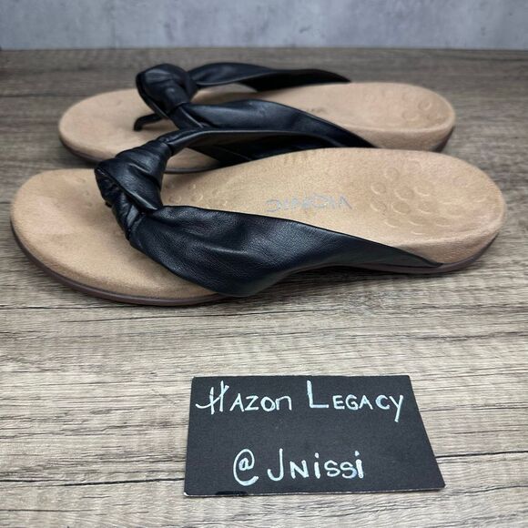 Vionic~Women’s~”Pippa” Black Slip On Thong Flip Flop Sandals~Size 8.5 - Picture 1 of 9